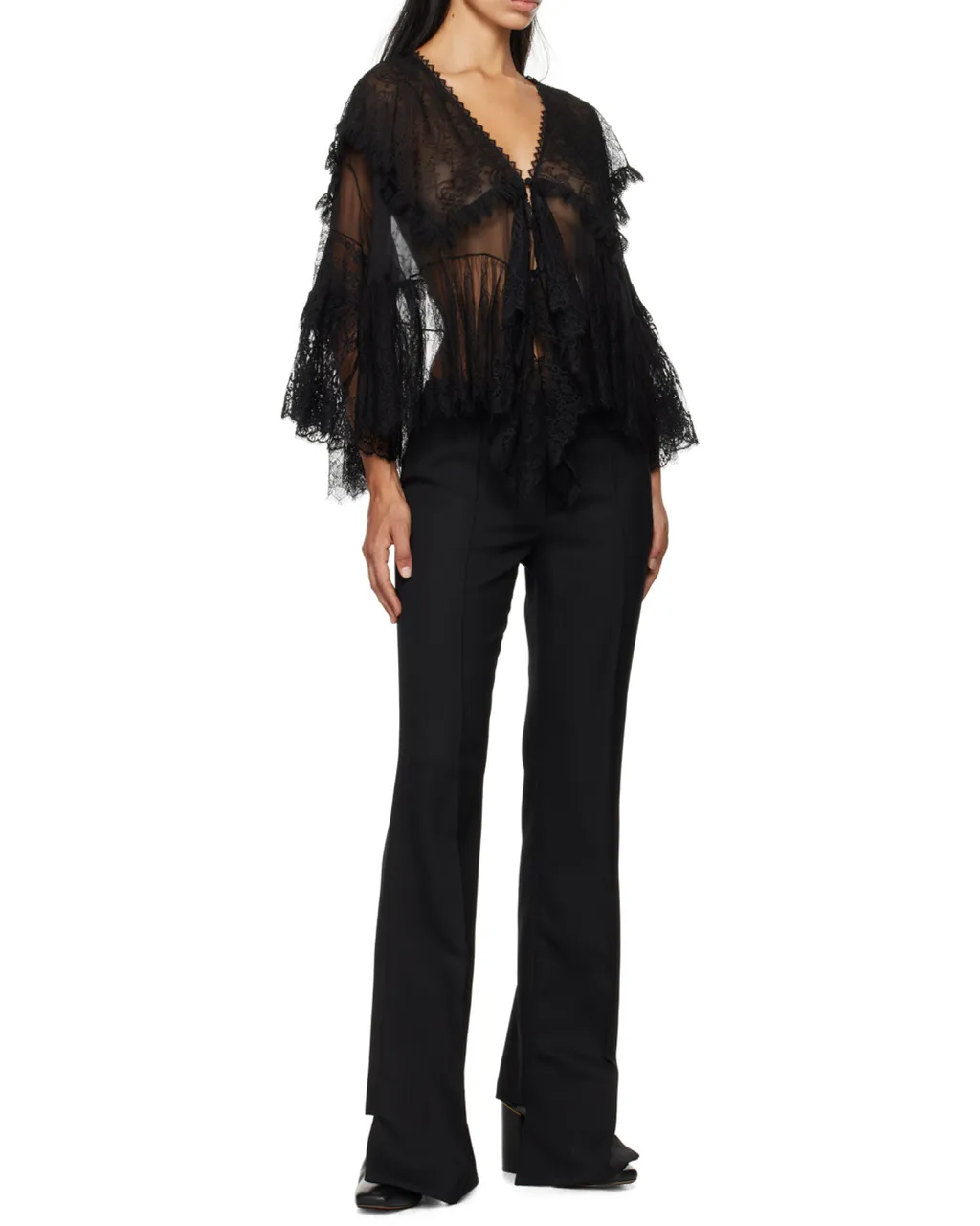 Flared Wool Trousers