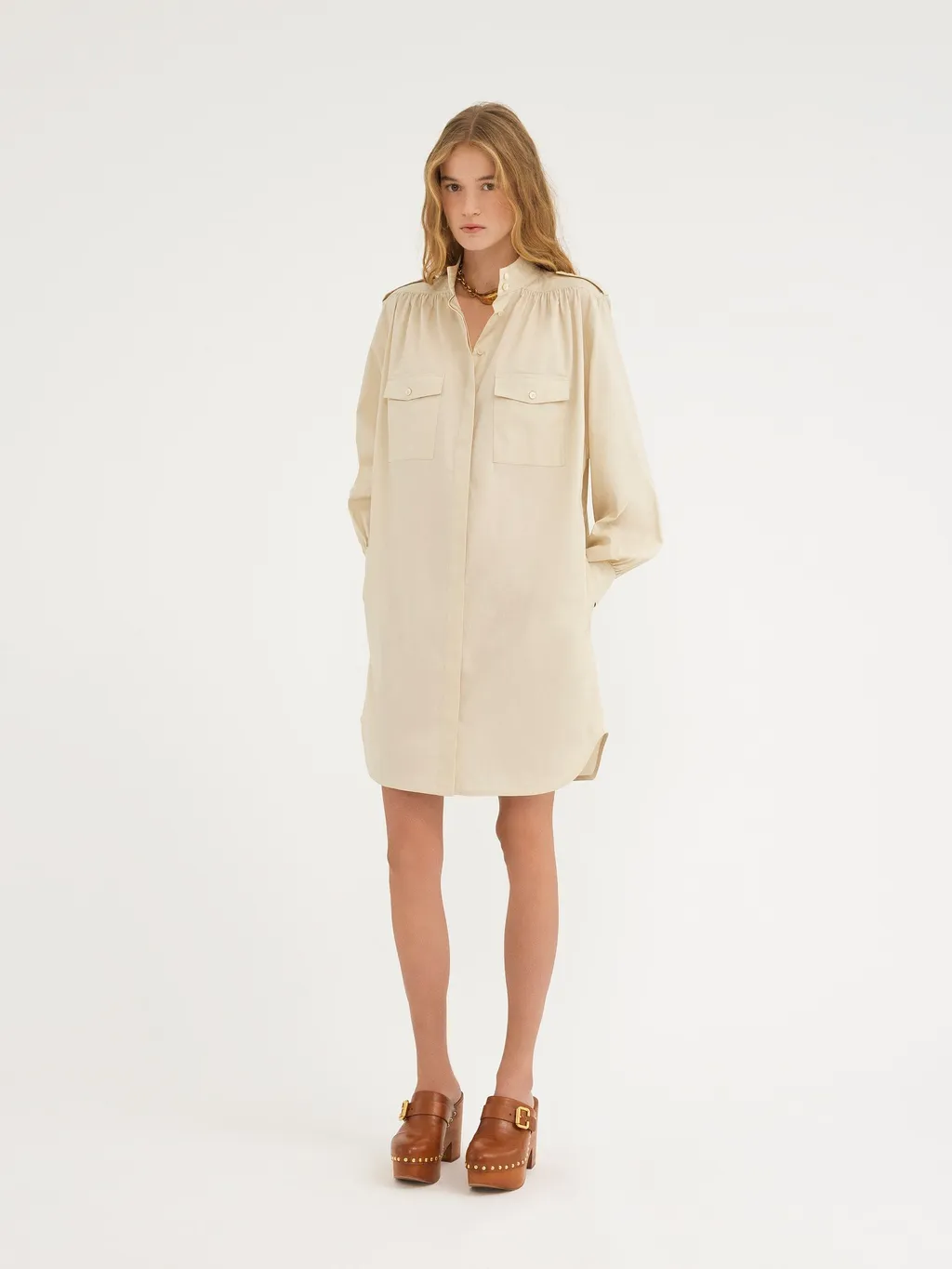 Light Cotton Poplin Shirt Skirt