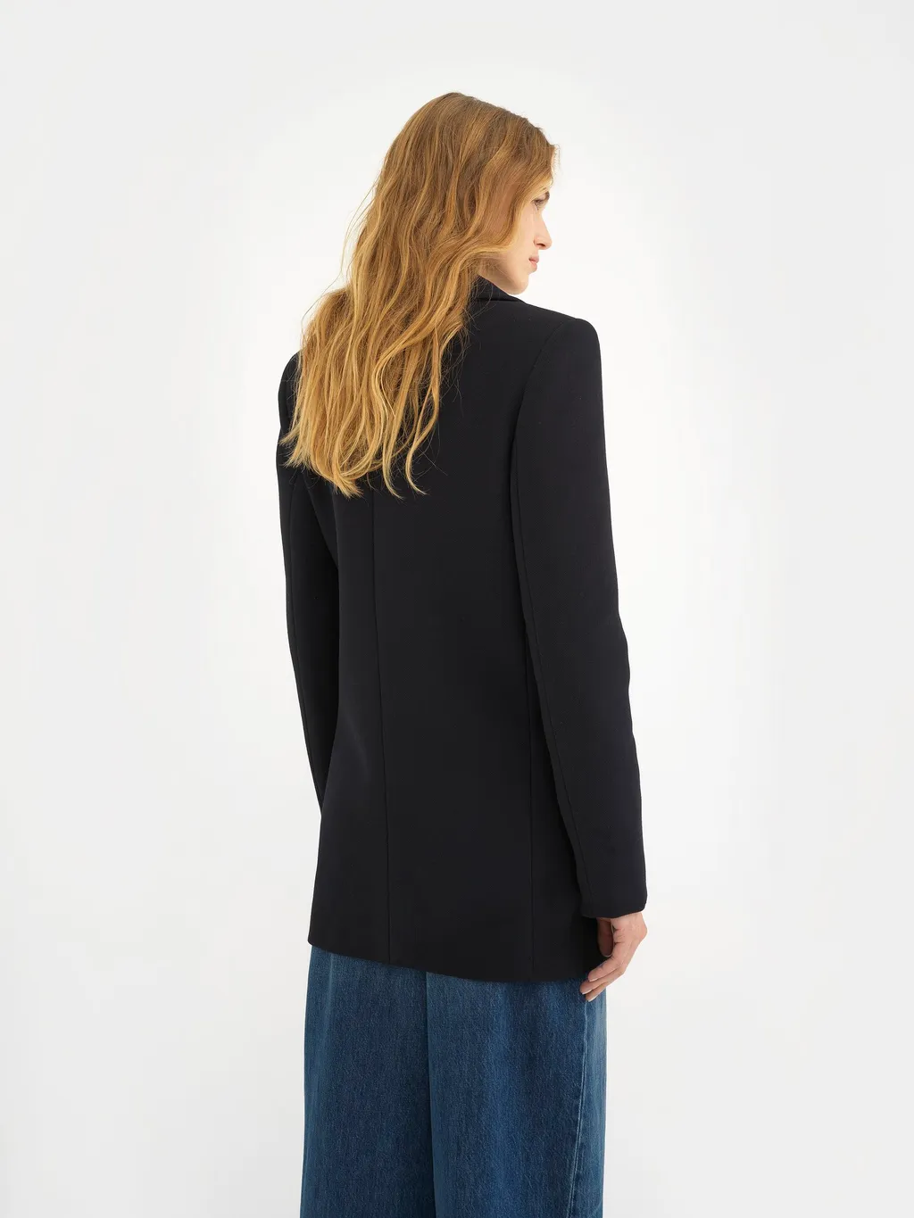 Double Breasted Creped Pea Coat