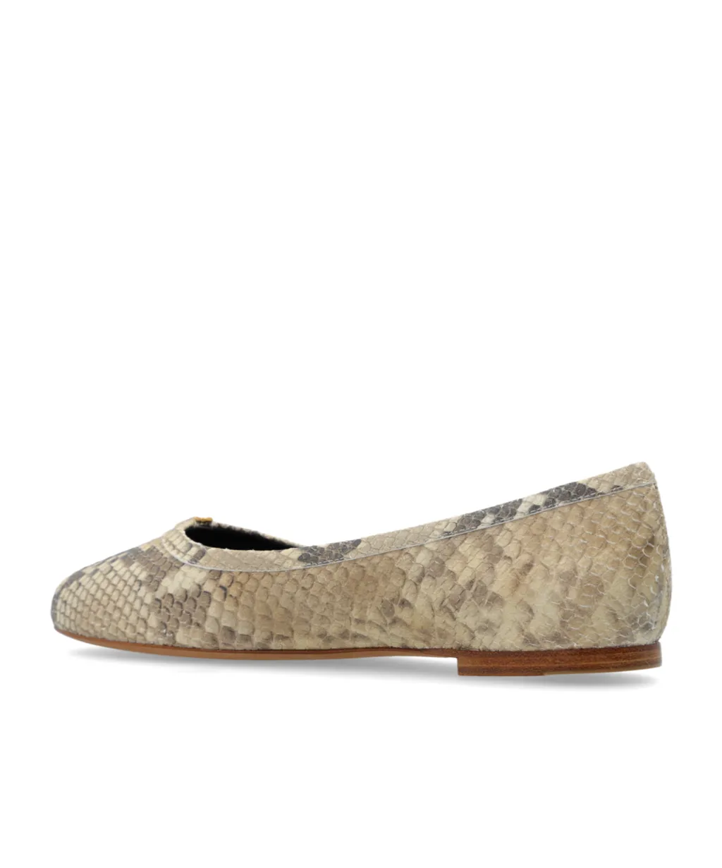 Marcie Python-Print Ballerina Flats
