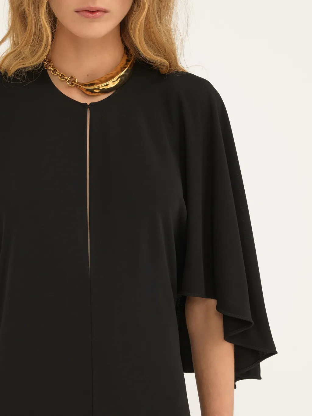 Cape-Design Crepe Dress