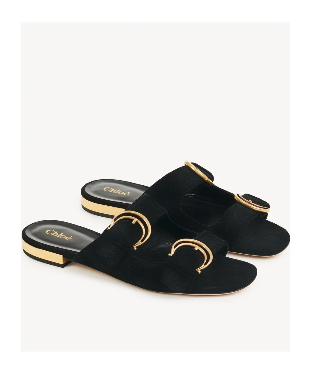 Alizè Double C Buckle Flat Sandals
