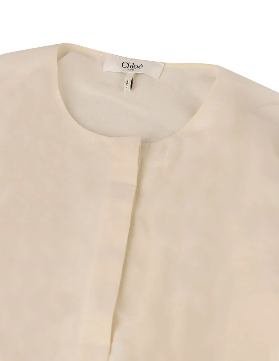 Crewneck Straight Hem Long-Sleeved Shirt