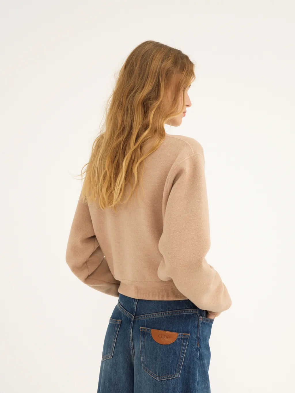Logo Embroidered Knit Cropped Jumper