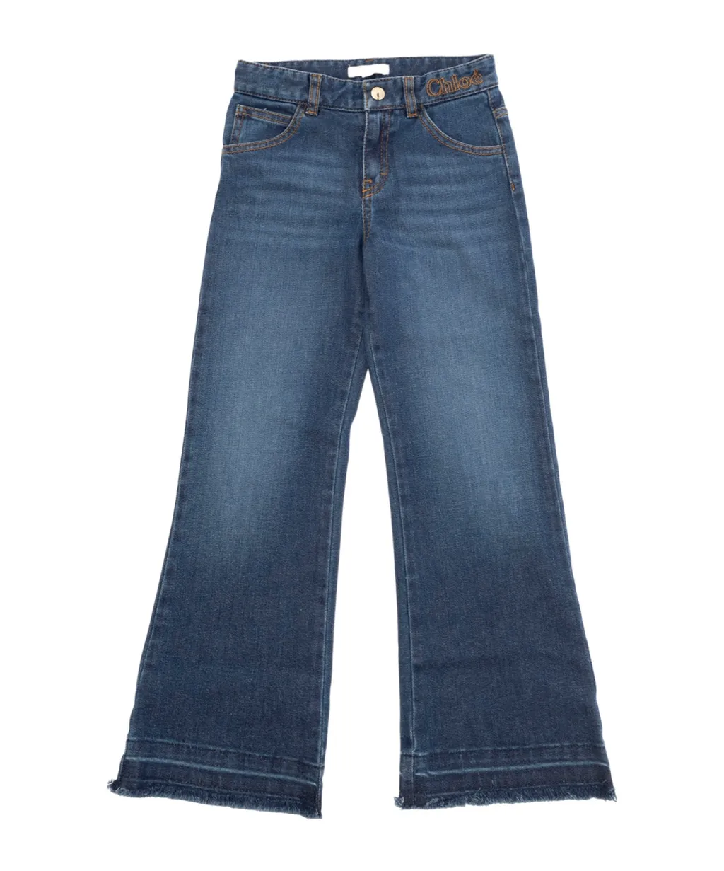 Frayed-Edge Flared Jeans