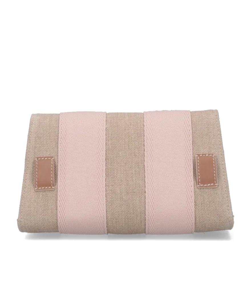 Logo Embroidered Flap Shoulder Bag