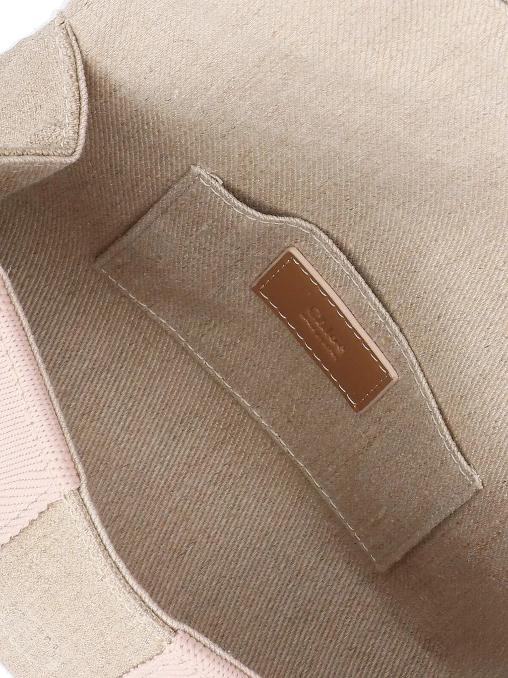 Logo Embroidered Flap Shoulder Bag