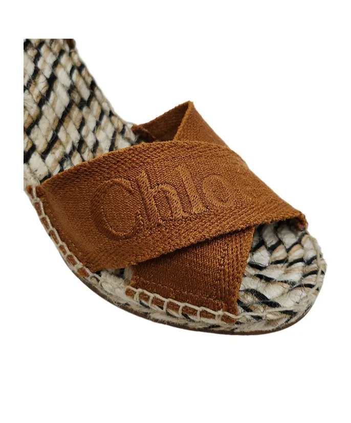 Logo Wedge Sandals
