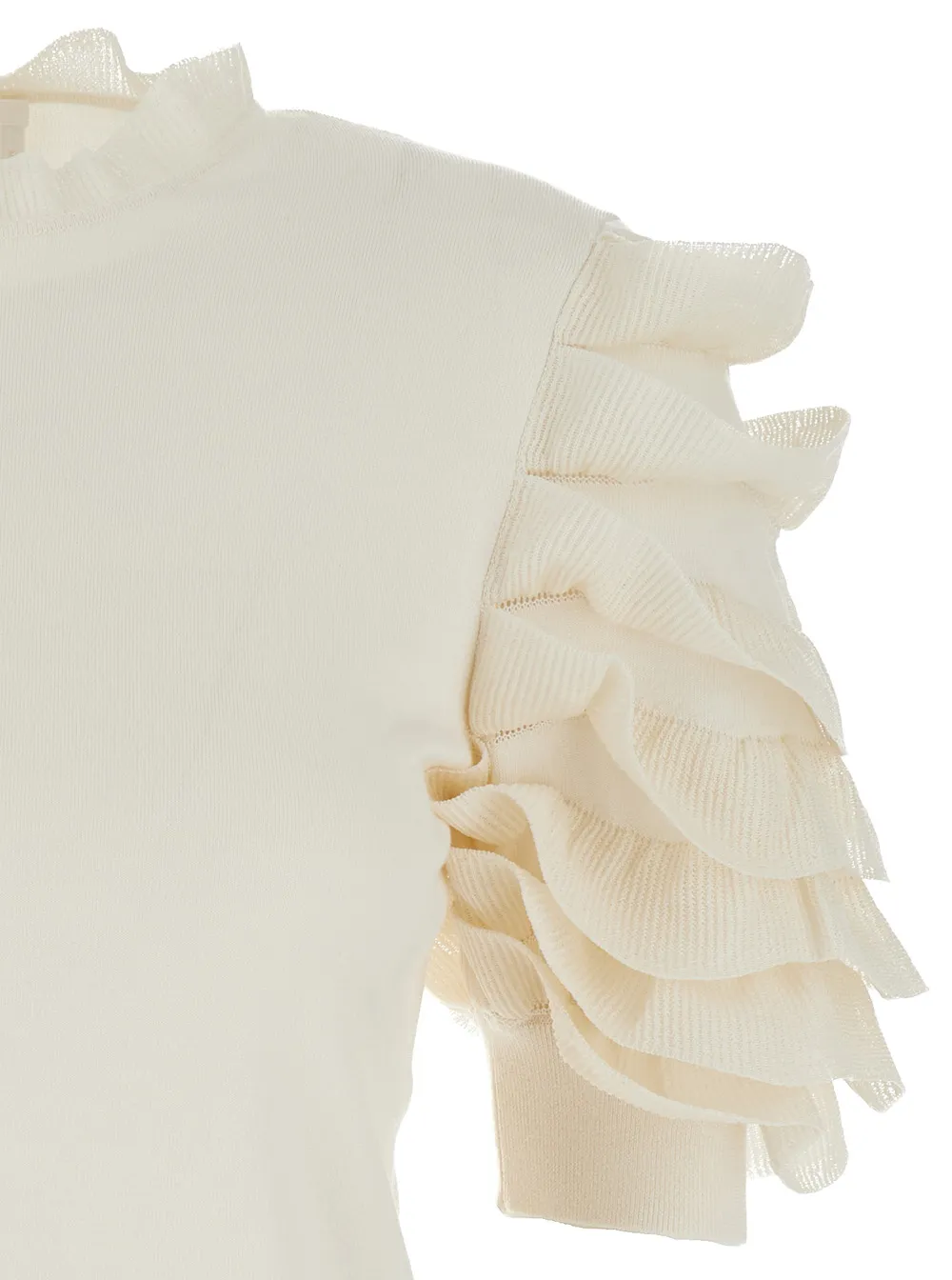 Short-Sleeved Ruffled T-Shirt