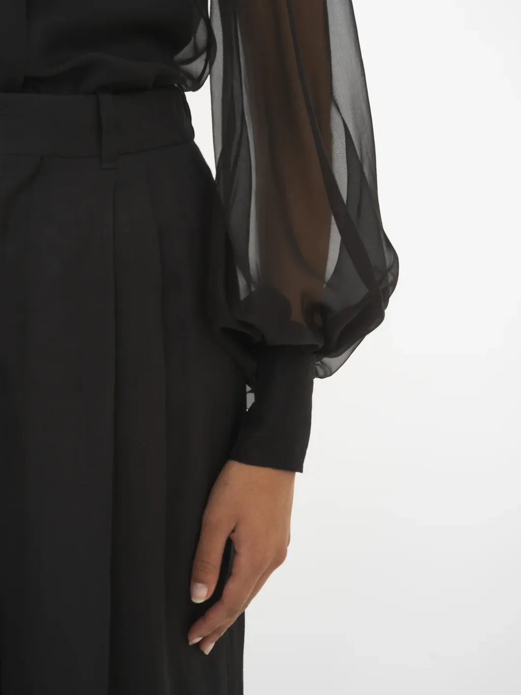 Long Sleeve Shirt With Pleated Sleeves