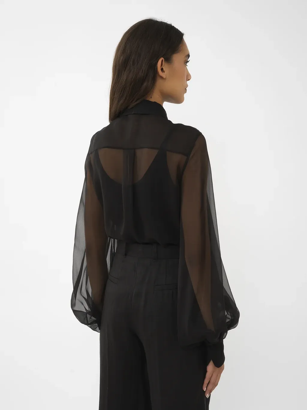 Long Sleeve Shirt With Pleated Sleeves