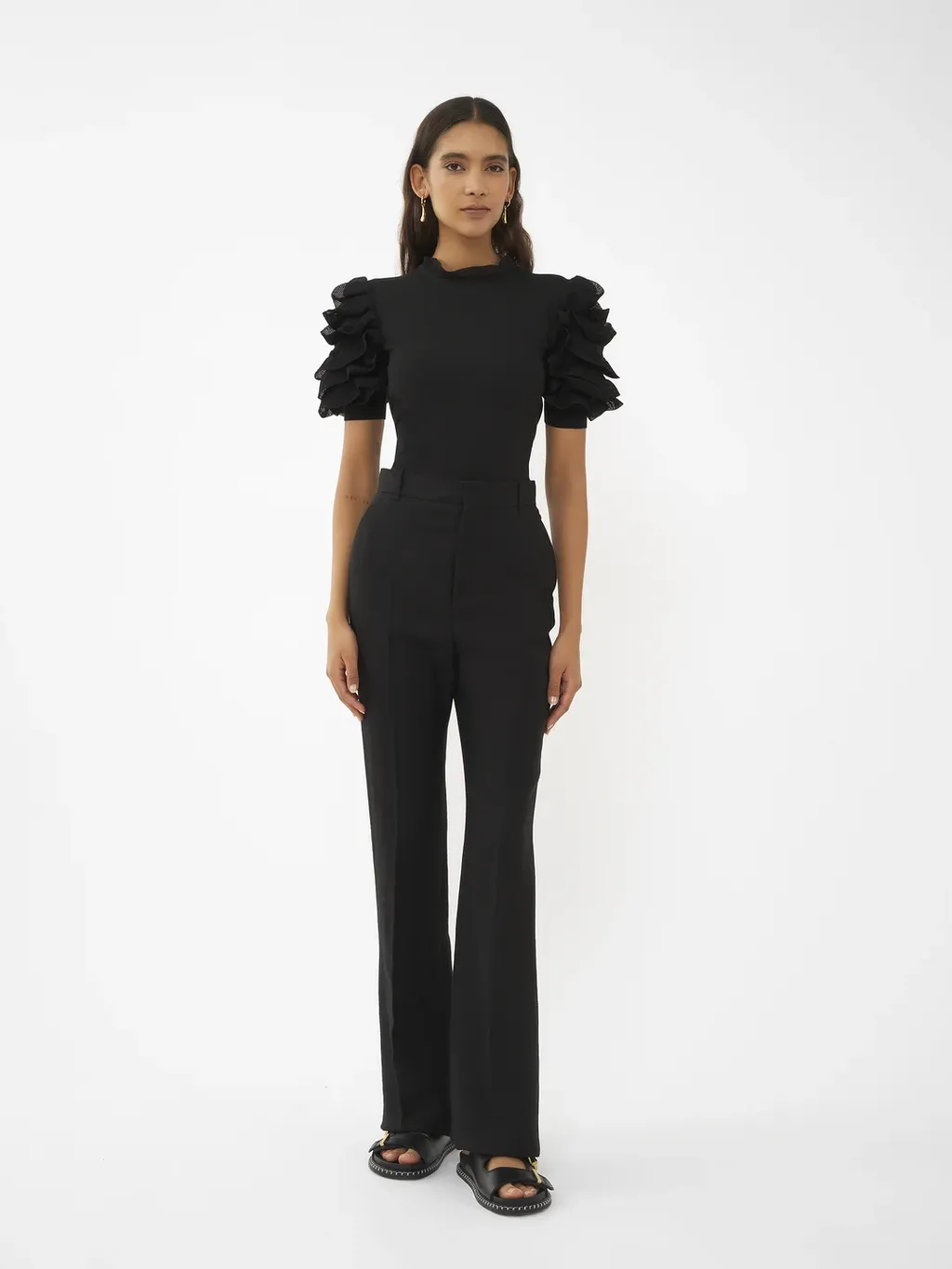 Short-Sleeved Ruffled T-Shirt