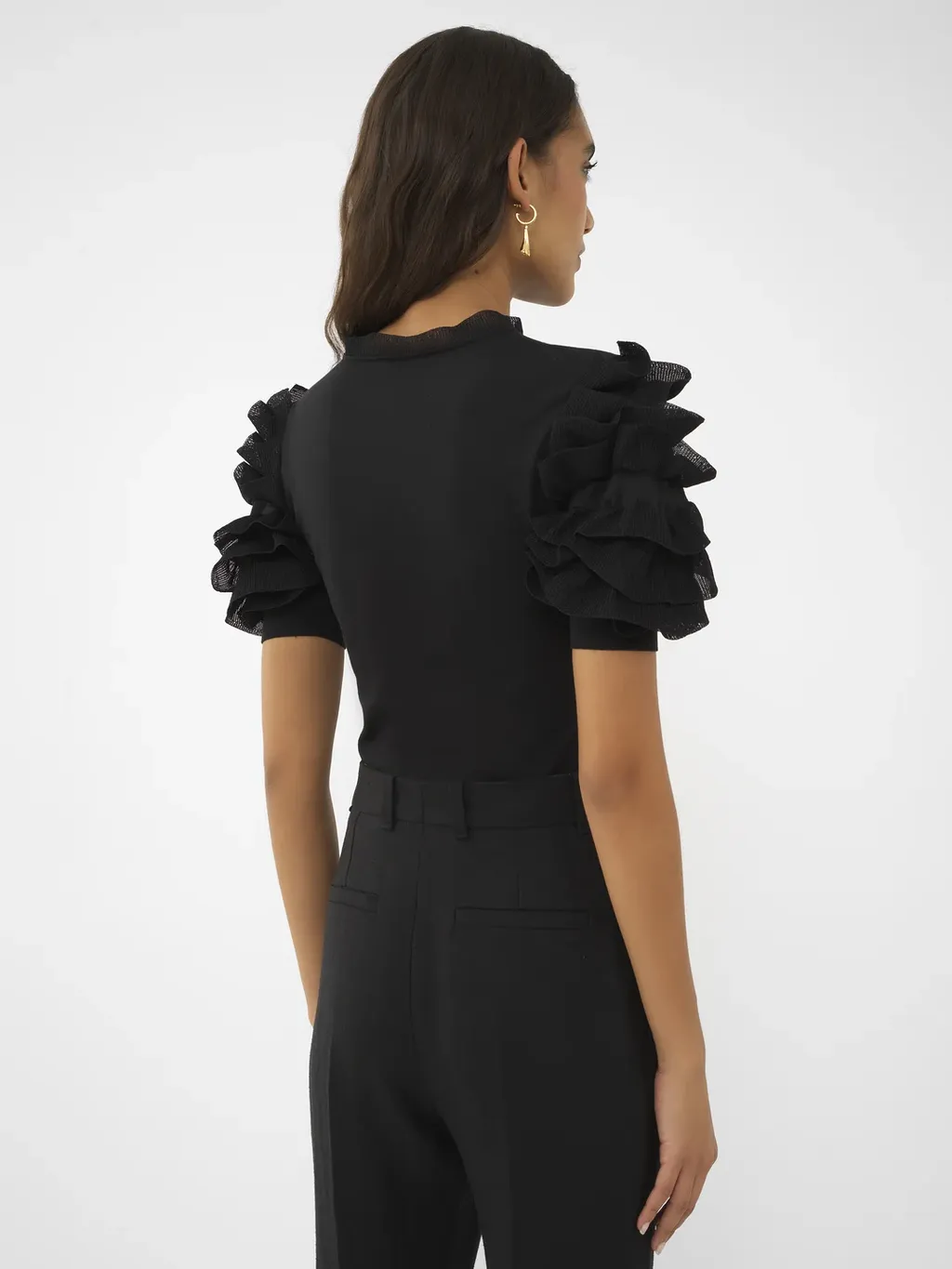 Short-Sleeved Ruffled T-Shirt