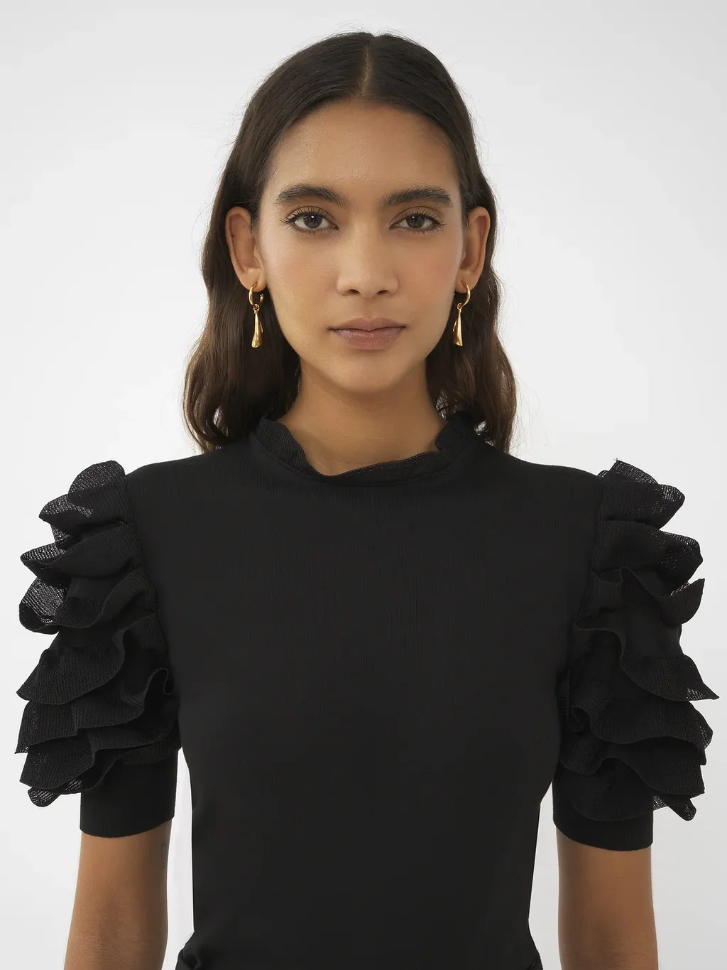 Short-Sleeved Ruffled T-Shirt