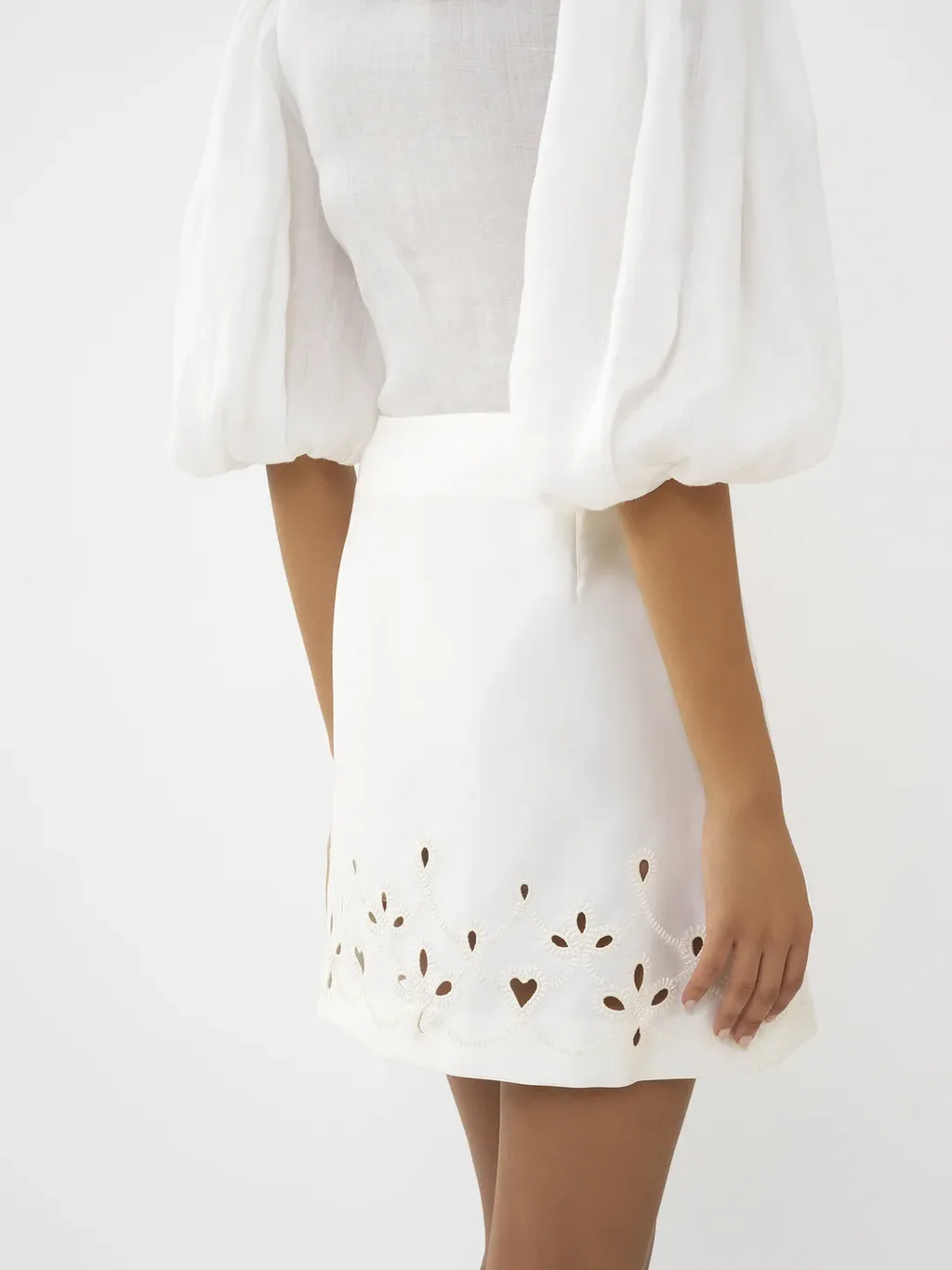 Embroidered A-Line Mini Skirt
