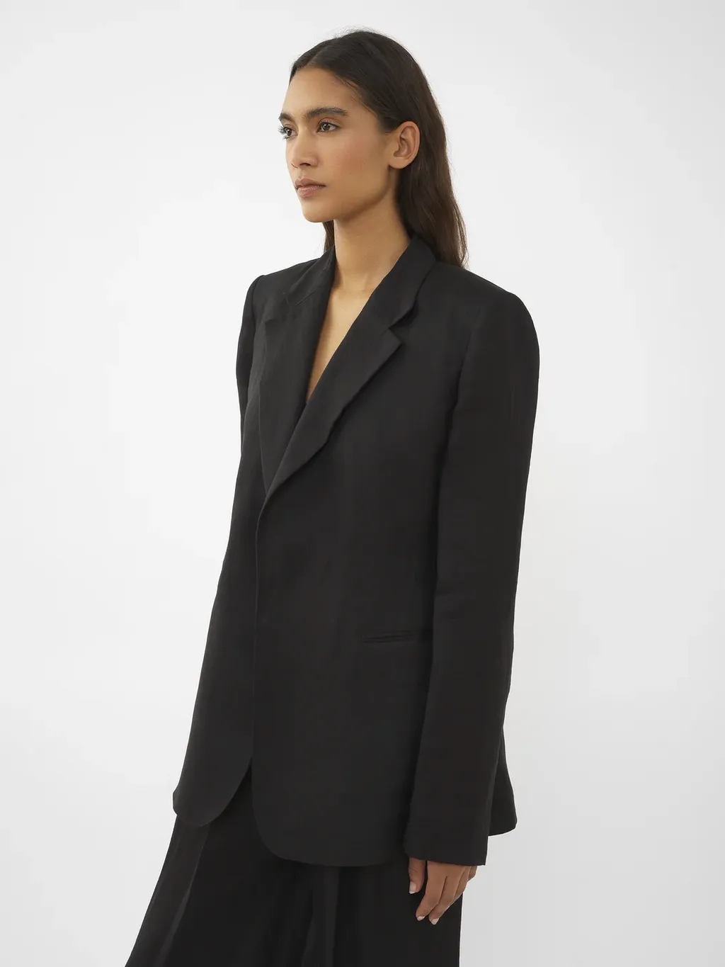 Open-Front Ramie Blazer