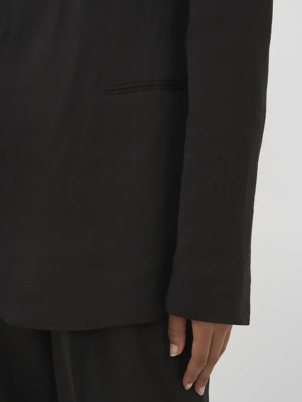 Open-Front Ramie Blazer