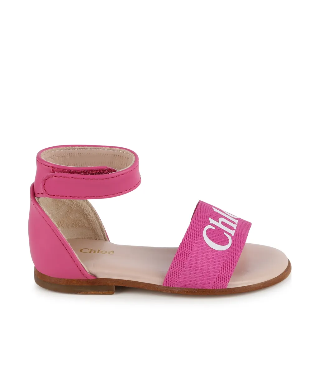Logo-Print Leather Sandals
