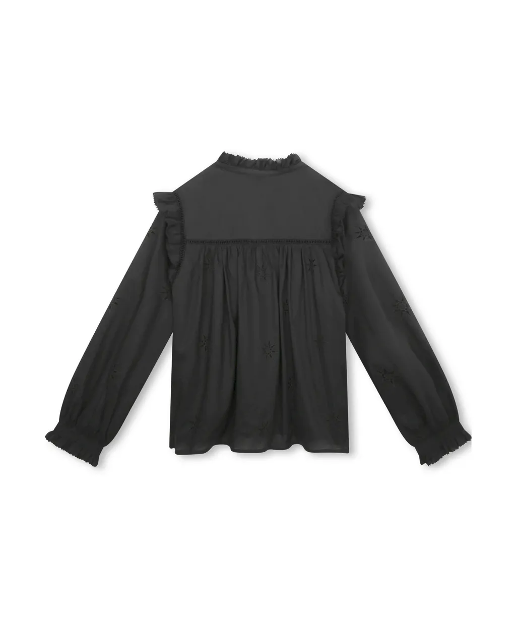 Ruffle Detailed Straight Hem Shirt
