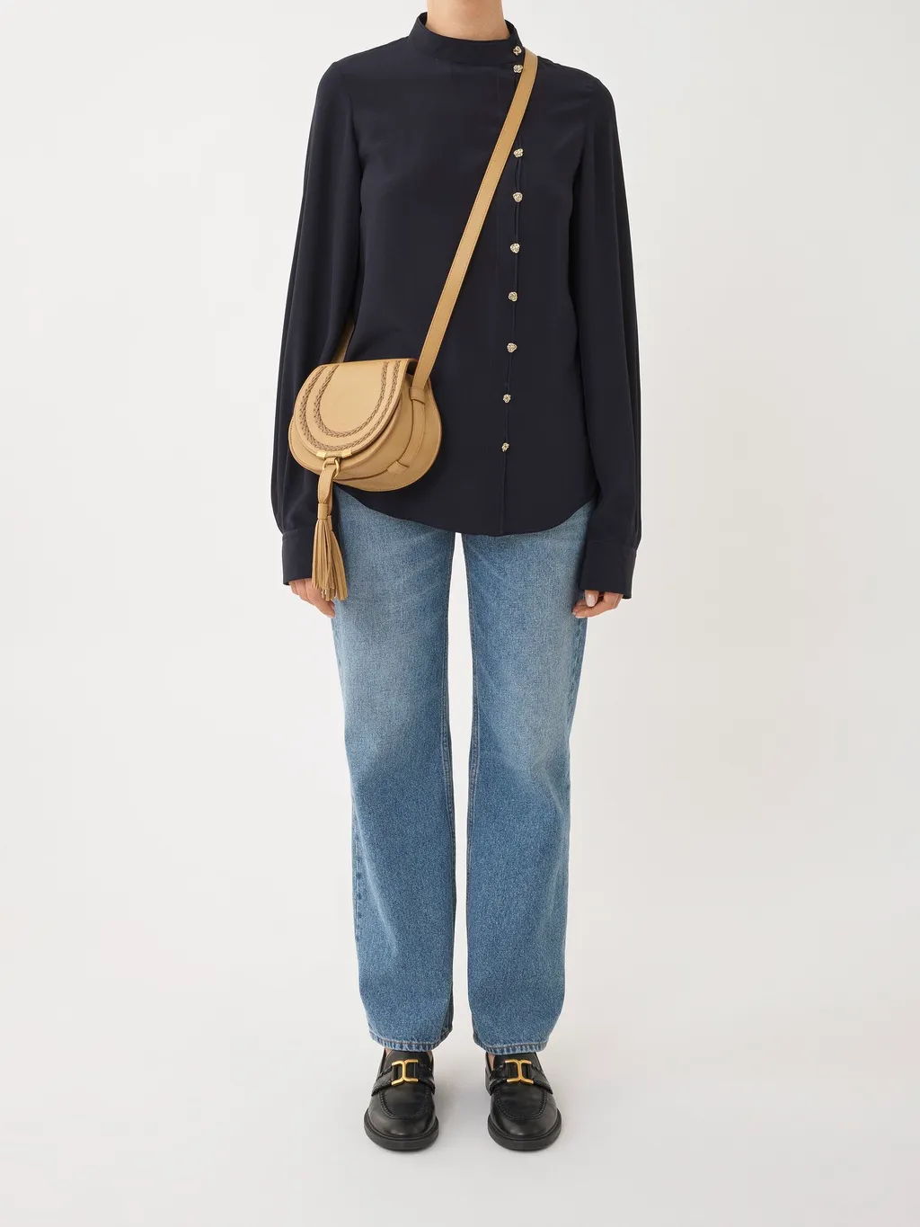 Marcie Logo Debossed Crossbody Bag