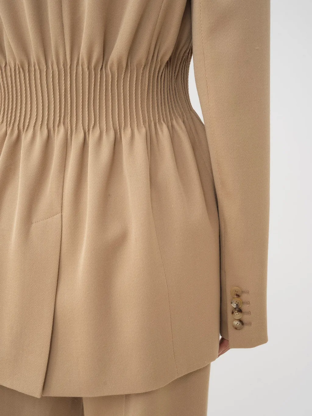 Flap-Pocketed Double-Breasted Blazer