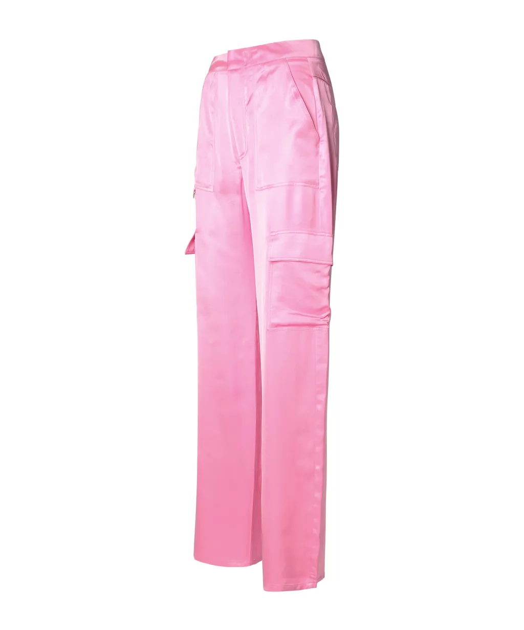 Straight Leg Satin Trousers