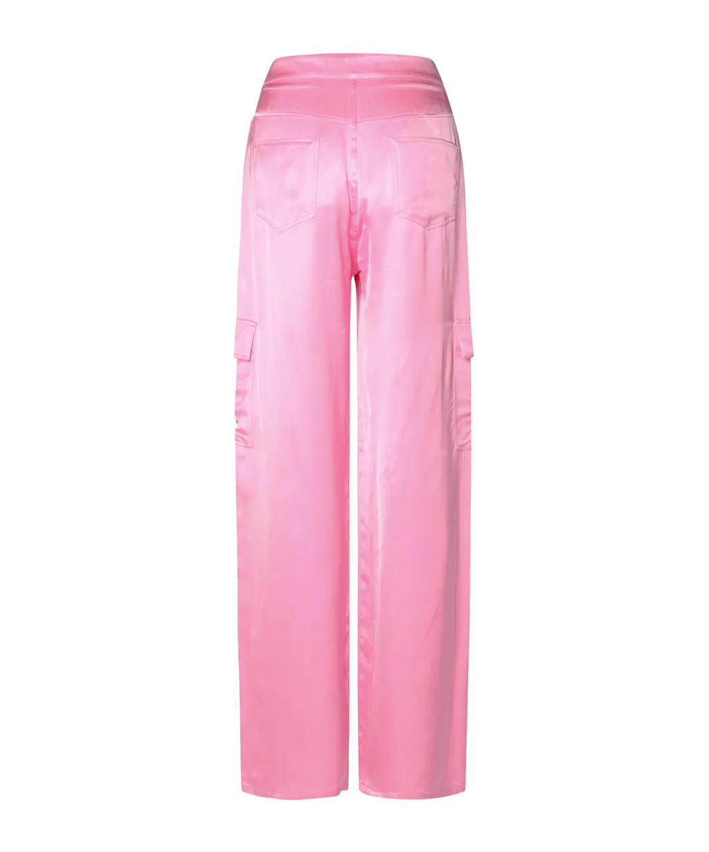 Straight Leg Satin Trousers