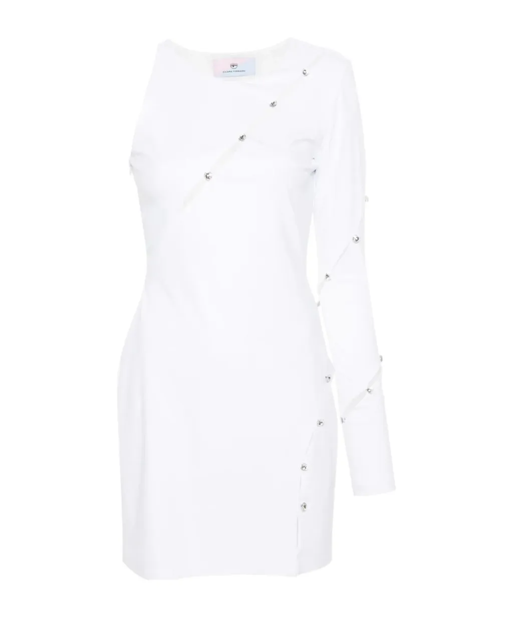 Embellished One-Shoulder Mini Dress