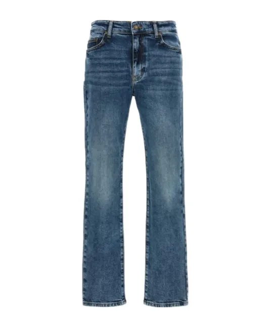 Logo Embroidered Straight Leg Jeans