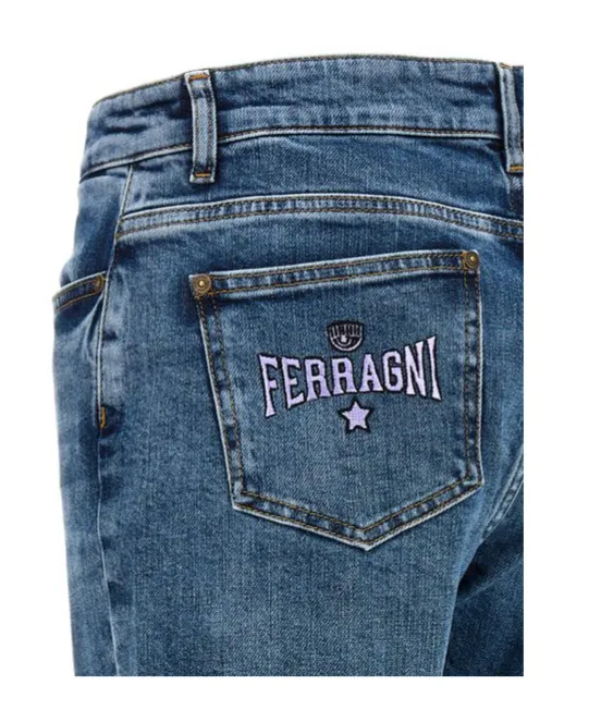Logo Embroidered Straight Leg Jeans