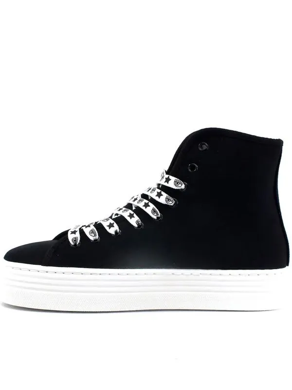 Eyelike-Motif Lace-Up Sneakers