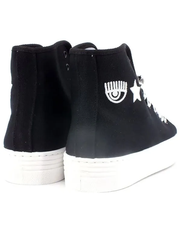 Eyelike-Motif Lace-Up Sneakers