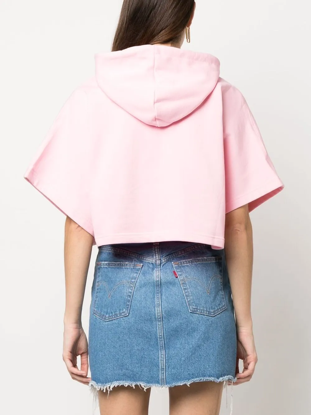 Short-Sleeved Drawstring Hoodie