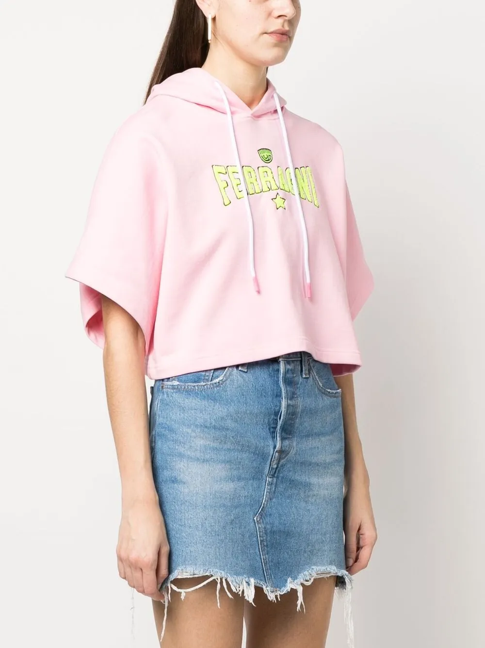 Short-Sleeved Drawstring Hoodie