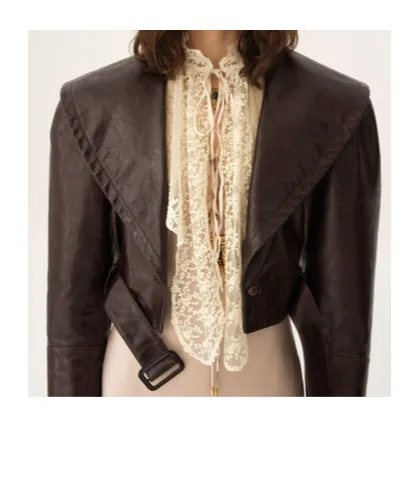 Leather Jacket With Fur Collar