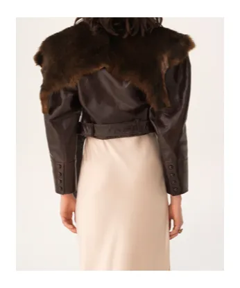 Leather Jacket With Fur Collar