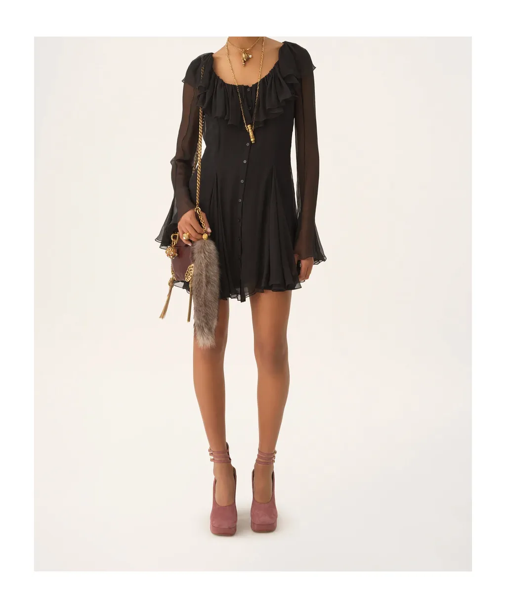 Long Sleeve Ruffled Dress