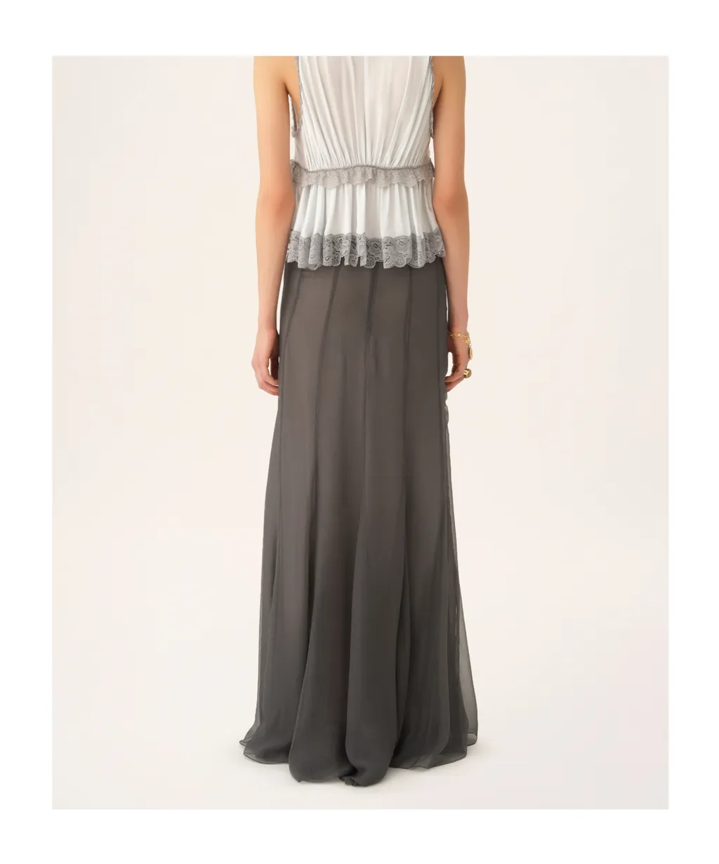 Pleated Maxi Skirt