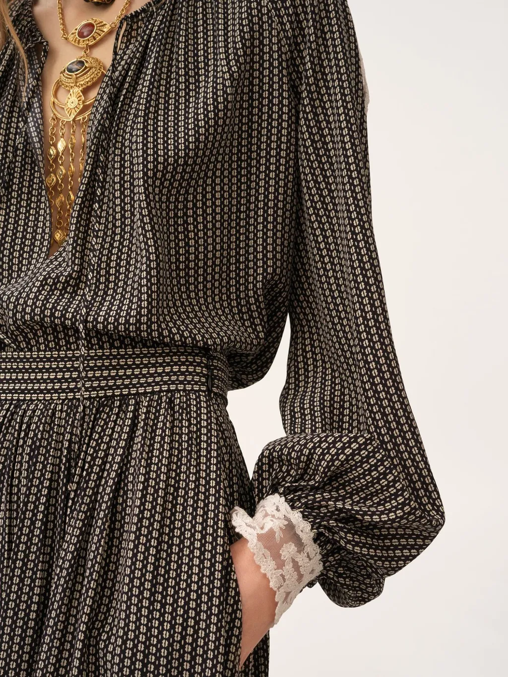 Pattern Tied-Waist Skirt