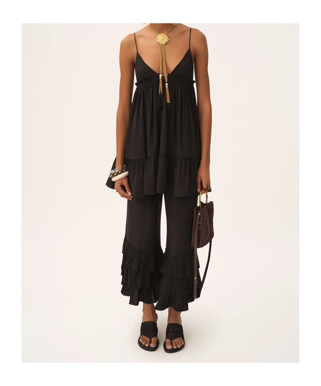 Tie Detailed V-Neck Dress