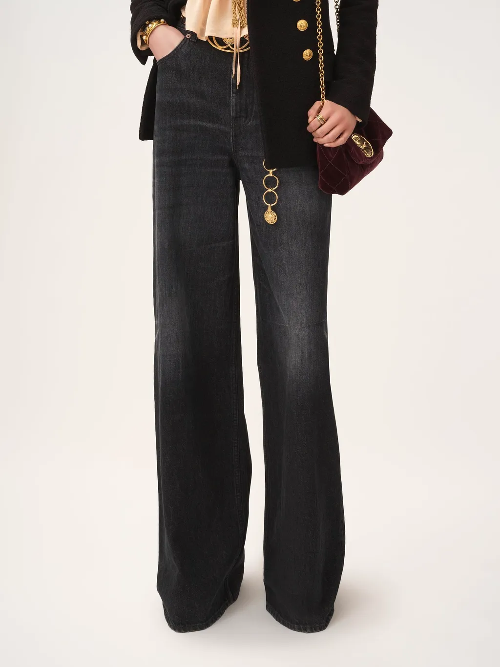 Logo Patch Wide-Leg Jeans
