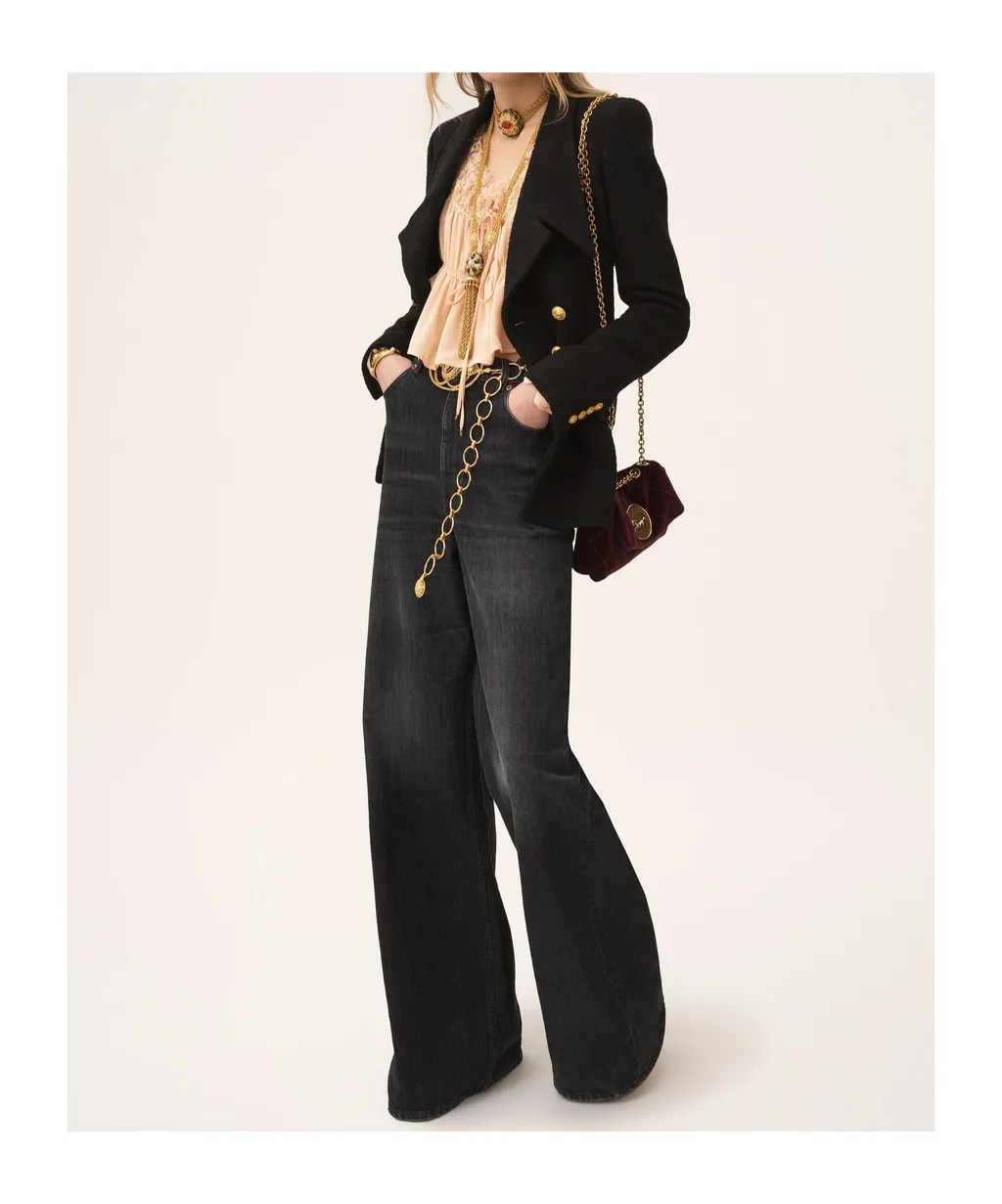 Logo Patch Wide-Leg Jeans