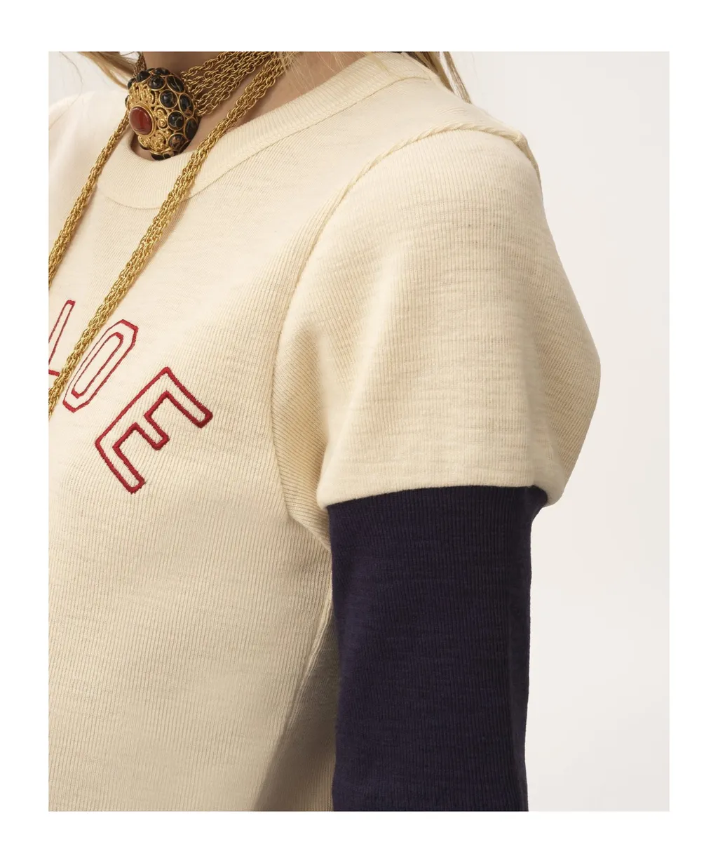 Contrast Sleeved Crewneck T-Shirt