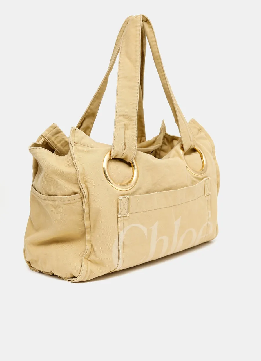 Logo Printed Plage Tote Bag