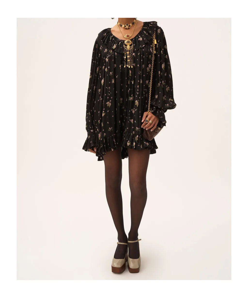Floral Ruffled Mini Dress