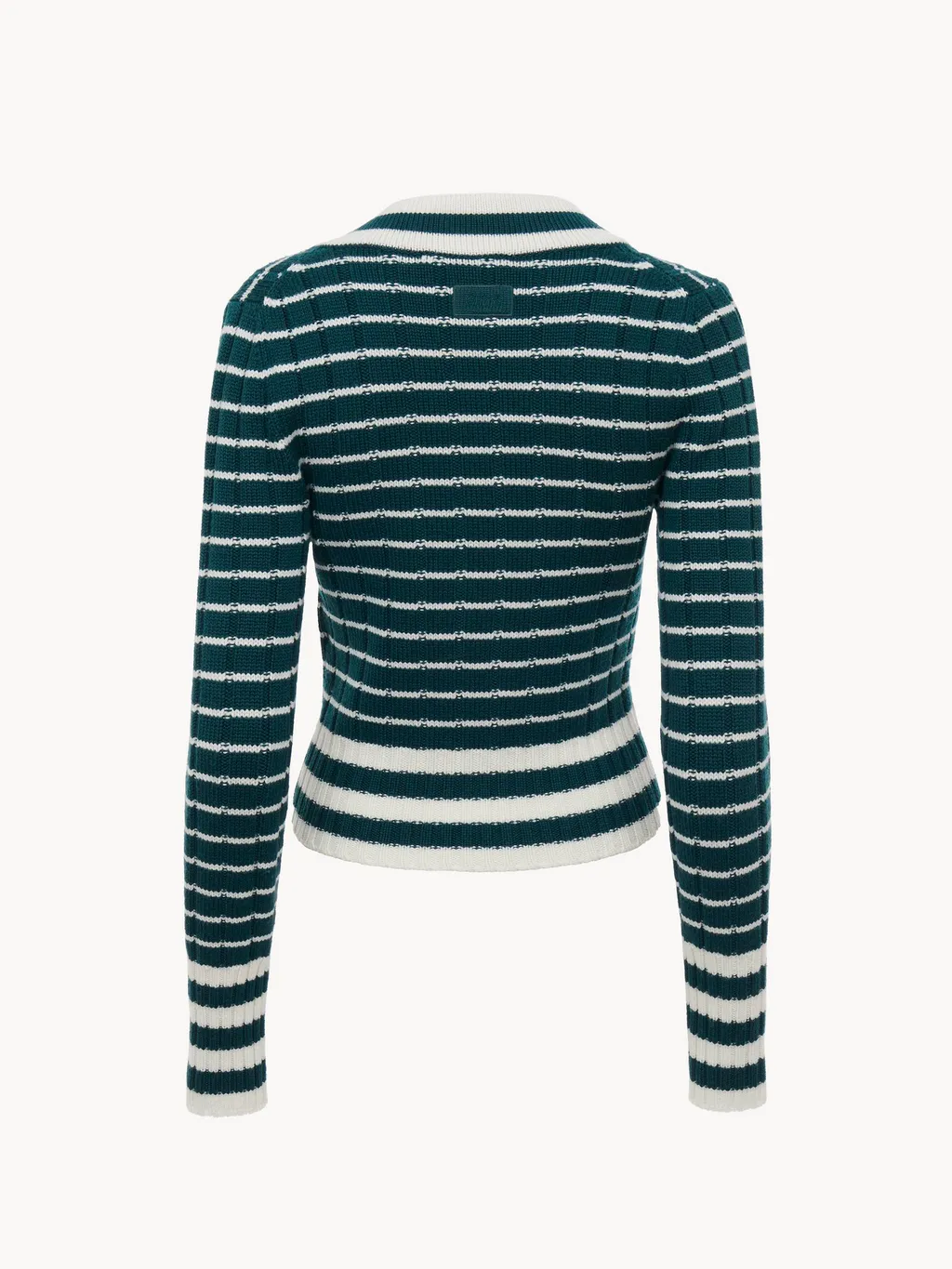 V-Neck Striped Knit Jumper