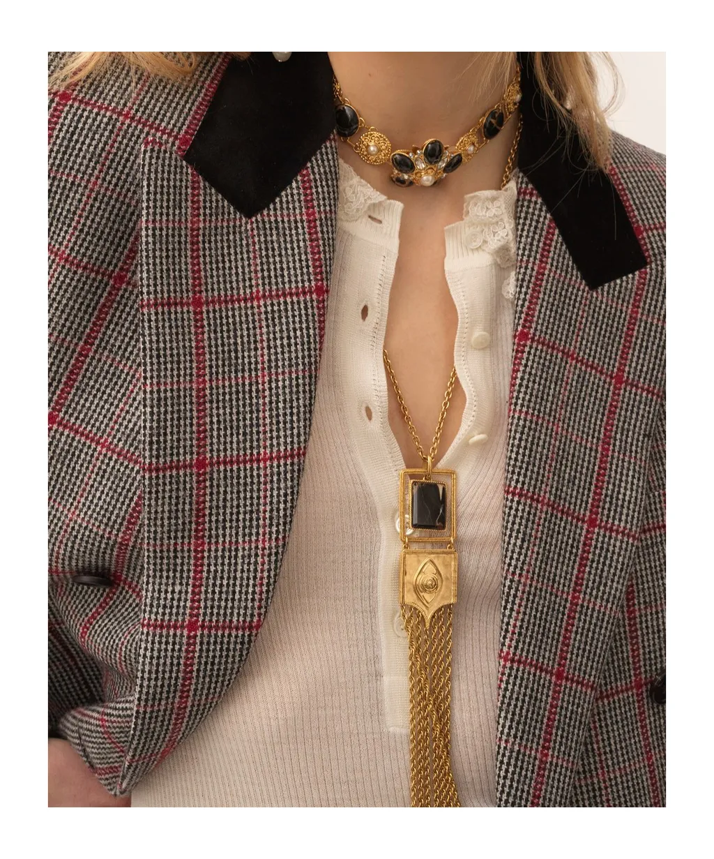 Checkered Button-Up Jacket