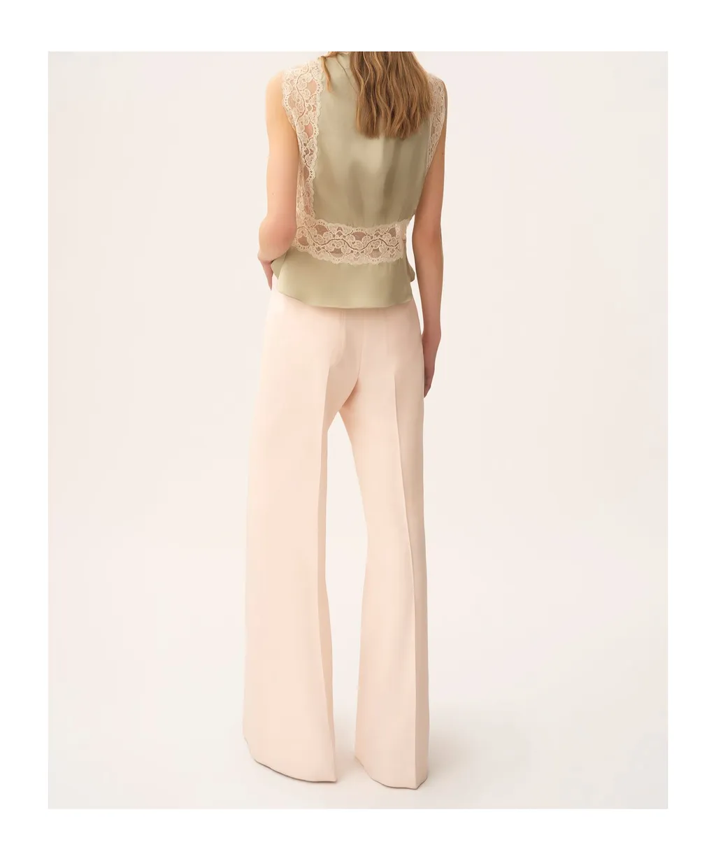 High-Waisted Flared Trousers