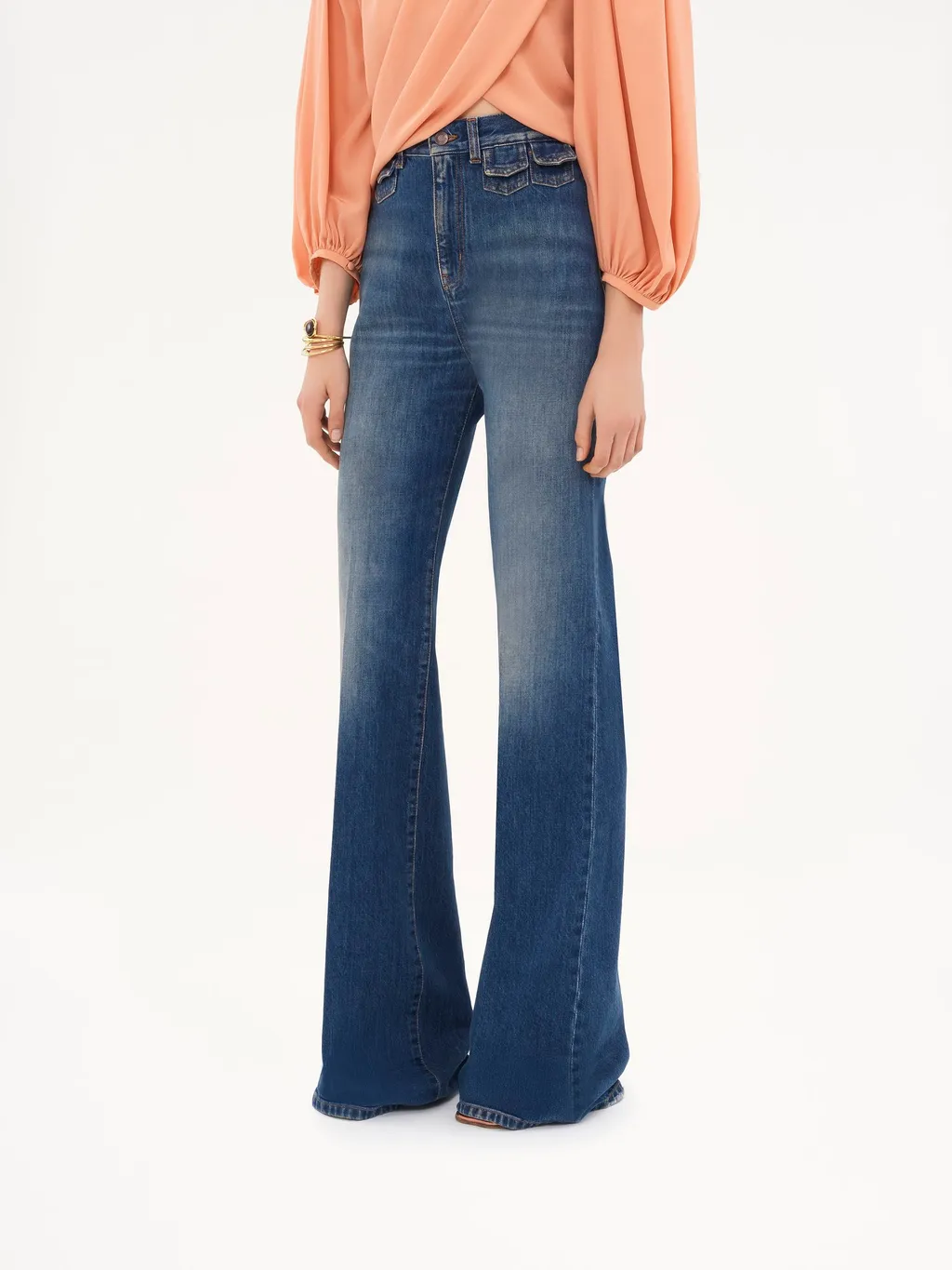 High-Waisted Flared Jeans