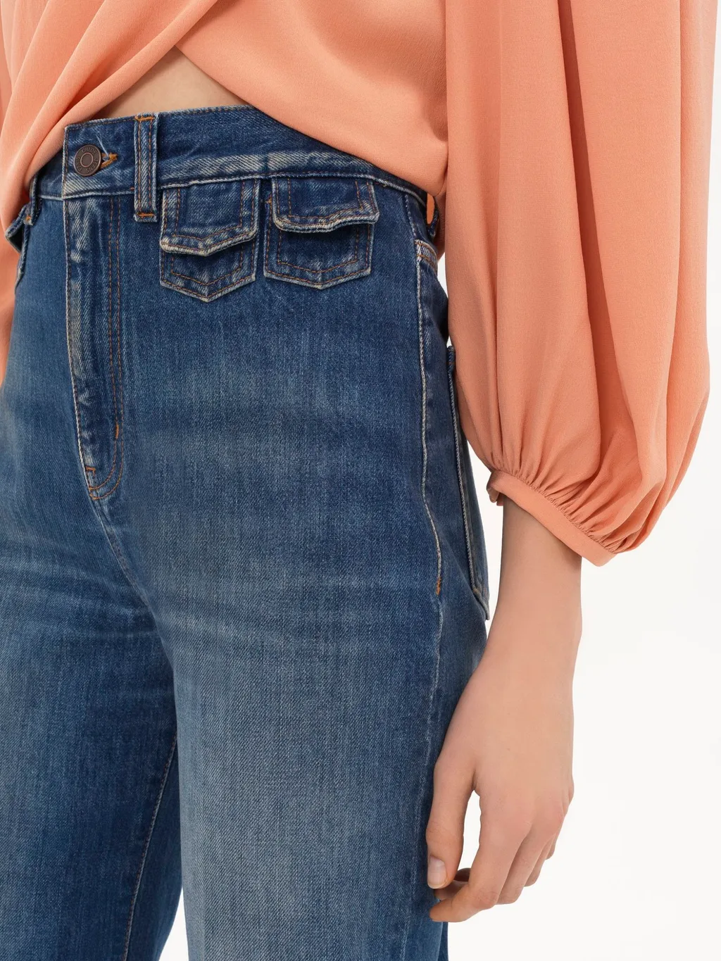 High-Waisted Flared Jeans
